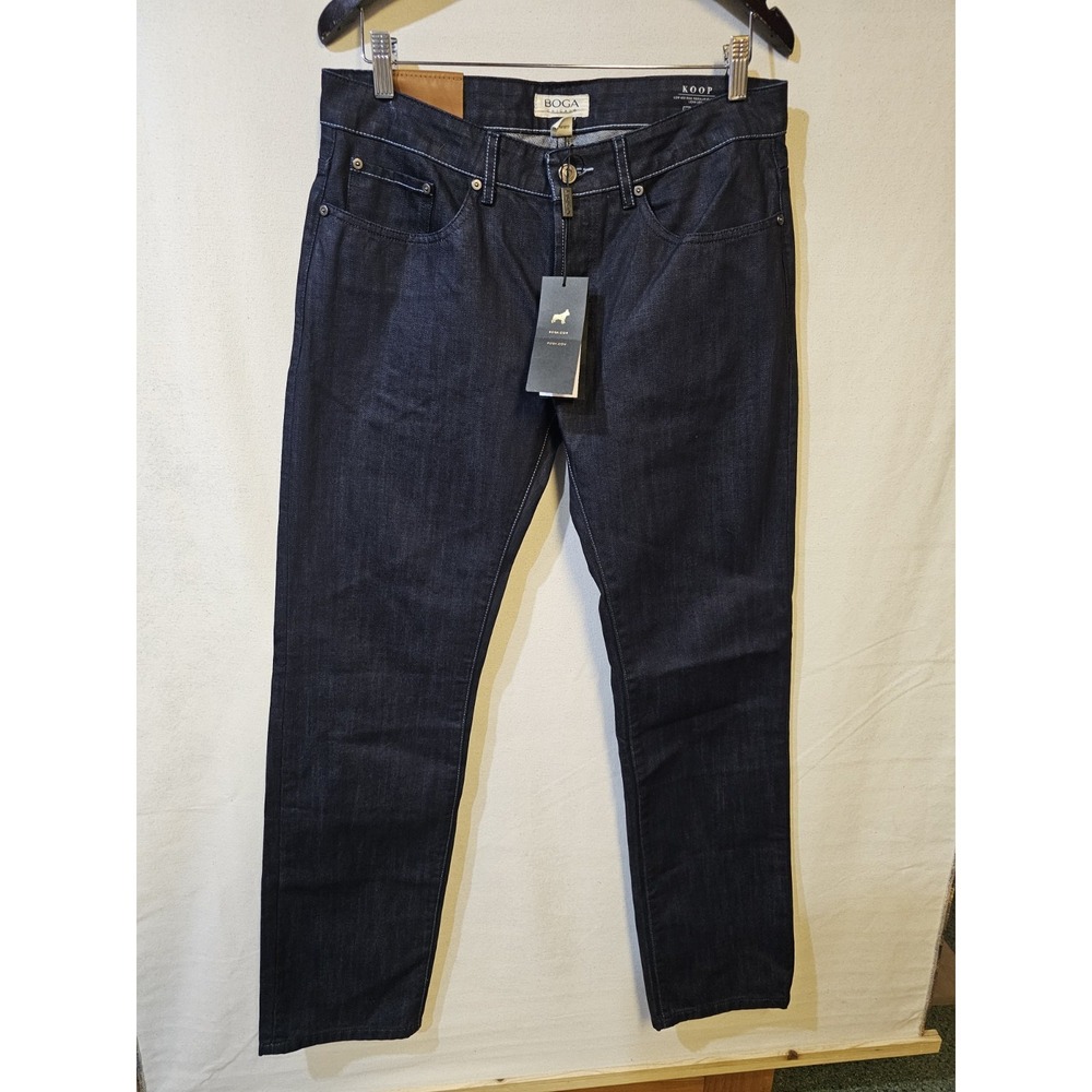 Boga Chicago Koop Mens  Mid Rise Regular Slim Lean Denim Jeans Indigo NWT